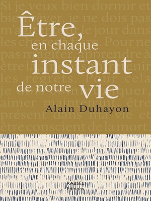 cover image of Être, en chaque instant de notre vie